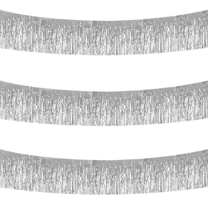 Silver Fringe Garland Banner 3Pack 30ft Wall Tinsel Foil Streamers | Hanging Shiny tinsel Metallic garland for graduation,Car floats,Bridal shower,Wedding,Birthday,Halloween,Christmas Silver Fringe Garland Banner 3Pack 30ft Wall Tinsel Foil Streamers | Hanging Shiny tinsel Metallic garland for graduation,Car floats,Bridal shower,Wedding,Birthday,Halloween,Christmas