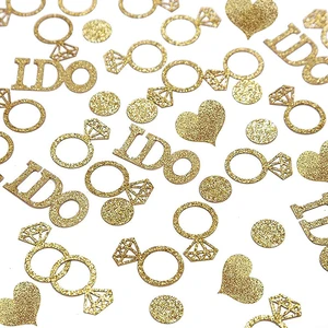Gold Wedding Confetti, 100 Pcs I DO Engagement | Bridal Shower Decorations, Bride to Be Confetti, Glittering Diamond Ring, Engagement Party Table Scatter Gold Wedding Confetti, 100 Pcs I DO Engagement | Bridal Shower Decorations, Bride to Be Confetti, Glittering Diamond Ring, Engagement Party Table Scatter
