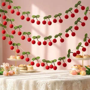 Cherry Garland 21FT - 36 Pairs Fruit Hanging Party Decorations | Extra Long Cherry Banner for Birthday, Wall, Kitchen, Spring Summer Home Decor, Picnic, Fruit Theme Party and Dessert Table Cherry Garland 21FT - 36 Pairs Fruit Hanging Party Decorations | Extra Long Cherry Banner for Birthday, Wall, Kitchen, Spring Summer Home Decor, Picnic, Fruit Theme Party and Dessert Table
