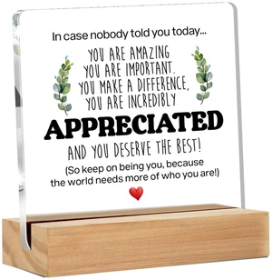 Inspirational Gift Ideas, Thank You Gifts for Women Men Friends | Appreciation Gifts for Coworkers, Motivational Quote Clear Desk Sign Decor, Home Office Desk Decor (4 x 4 Inches) Inspirational Gift Ideas, Thank You Gifts for Women Men Friends | Appreciation Gifts for Coworkers, Motivational Quote Clear Desk Sign Decor, Home Office Desk Decor (4 x 4 Inches)