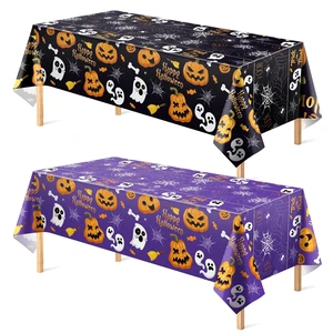 OHOME Halloween Decorations - Disposable Plastic Halloween Tablecloth | Halloween Party Decorations Favors Supplies for Table Decor Indoor Outdoor Backdrop Banner,2 Pack OHOME Halloween Decorations - Disposable Plastic Halloween Tablecloth | Halloween Party Decorations Favors Supplies for Table Decor Indoor Outdoor Backdrop Banner,2 Pack