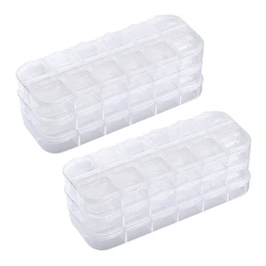 6 Pieces Nail Art Tool Jewelry Storage Box, 12 Compartments Plastic Rhinestone Organizer Container Case, Display Containers 6 Pieces Nail Art Tool Jewelry Storage Box, 12 Compartments Plastic Rhinestone Organizer Container Case, Display Containers