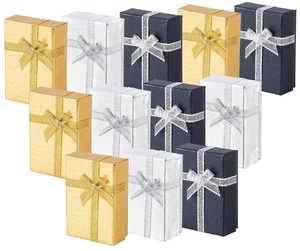 12pcs Small Jewelry Gift Boxes, 2x2.7x1 Inch Earring Box with Bowknot Metallic Cardboard Small Gifts Box for Christmas Gift Wedding Birthday Necklace Bracelet Silver Bar Ring Keychain 12pcs Small Jewelry Gift Boxes, 2x2.7x1 Inch Earring Box with Bowknot Metallic Cardboard Small Gifts Box for Christmas Gift Wedding Birthday Necklace Bracelet Silver Bar Ring Keychain