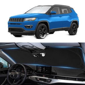 Windshield Sun Shade for Jeep Compass 2007-2017 Sunshade | Window Shield Custom Fit Compass Accessories Shade Sun Visor Foldable Block UV Rays Windshield Sun Shade for Jeep Compass 2007-2017 Sunshade | Window Shield Custom Fit Compass Accessories Shade Sun Visor Foldable Block UV Rays