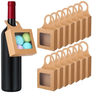 15 Pcs Wine Bottle Hanging Gift Box with Window Handles Foldable Packaging Bags Wine Accessory Sets for Empty Bottles Decorations Weddings Holidays(3.5x3.5x1.2 Inches) 15 Pcs Wine Bottle Hanging Gift Box with Window Handles Foldable Packaging Bags Wine Accessory Sets for Empty Bottles Decorations Weddings Holidays(3.5x3.5x1.2 Inches)