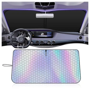 57.48"x32.68" New Car Windshield Sun Shade with Storage Bag,Radium Reflective Sunshade for Car Windshield Help Lower Temperature,Foldable Cars Windshields Cover Sun Shade 57.48"x32.68" New Car Windshield Sun Shade with Storage Bag,Radium Reflective Sunshade for Car Windshield Help Lower Temperature,Foldable Cars Windshields Cover Sun Shade