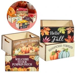 Thanksgiving Wooden Mini Basket Crates Set of 4 Miniature Harvest Fall | Boxes Pumpkin for Dollhouse Tiered Tray Centerpieces & Home Decor by Thanksgiving Wooden Mini Basket Crates Set of 4 Miniature Harvest Fall | Boxes Pumpkin for Dollhouse Tiered Tray Centerpieces & Home Decor by