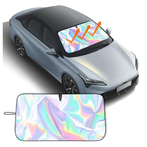 59"x31" Iridescent Car Windshield Sun Shade,Foldable Sun Blocker for Car Windshield with Storage Pouch,Universal Windshields Cover Suns Shade for Most Cars & Small SUVs for Summer Parking 59"x31" Iridescent Car Windshield Sun Shade,Foldable Sun Blocker for Car Windshield with Storage Pouch,Universal Windshields Cover Suns Shade for Most Cars & Small SUVs for Summer Parking