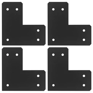 heneng 4 Pack Flat L Brackets for 6 x 6 Post,12 Gauge | L Shaped Pergola Corner Brace heneng 4 Pack Flat L Brackets for 6 x 6 Post,12 Gauge | L Shaped Pergola Corner Brace