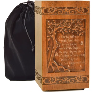 KIMNAG Wooden Cremation Urn for Human Wood Ashes Decorative Box Funeral Urns for Adult Male Female with Burial or Memorial Keepsake (Tree of Life (XL) 250lbs) KIMNAG Wooden Cremation Urn for Human Wood Ashes Decorative Box Funeral Urns for Adult Male Female with Burial or Memorial Keepsake (Tree of Life (XL) 250lbs)