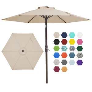 JEAREY 7.5 ft Outdoor Patio Umbrella, Table Umbrella,Bold Blue-Green Stripe | 6 Sturdy Ribs, Tilt & Crank lift, Vented Canopy, Ideal for Garden, Deck, Backyard, Pool & Beach JEAREY 7.5 ft Outdoor Patio Umbrella, Table Umbrella,Bold Blue-Green Stripe | 6 Sturdy Ribs, Tilt & Crank lift, Vented Canopy, Ideal for Garden, Deck, Backyard, Pool & Beach