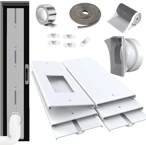 Gulrear Max 95"Sliding Door Air Conditioner Vent Kit with Screen net & 2 weather strippings Energy Saving Airtight Universal 5.0/5.9 Inch AC Hose Coupler Portable AC Balcony Door Plates kit Gulrear Max 95"Sliding Door Air Conditioner Vent Kit with Screen net & 2 weather strippings Energy Saving Airtight Universal 5.0/5.9 Inch AC Hose Coupler Portable AC Balcony Door Plates kit