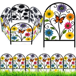 Yaocom 6 Pack Flower Garden Fence 16.5" H x 11.8" W Yard Decor | Floral Hollow Carved Panels, Metal Garden Border for Flower Beds, Lawn Edging, Patio and Outdoor Decor Yaocom 6 Pack Flower Garden Fence 16.5" H x 11.8" W Yard Decor | Floral Hollow Carved Panels, Metal Garden Border for Flower Beds, Lawn Edging, Patio and Outdoor Decor