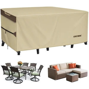 RICHIE Outdoor Patio Furniture Cover - Heavy Duty Waterproof 600D Tough Canvas Protector for Rectangular Table Cover, All-Season Dining Table and Chair Covers (72L x 44W x 28H Inch) RICHIE Outdoor Patio Furniture Cover - Heavy Duty Waterproof 600D Tough Canvas Protector for Rectangular Table Cover, All-Season Dining Table and Chair Covers (72L x 44W x 28H Inch)