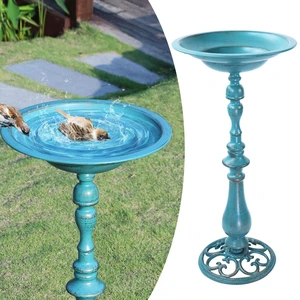 26.6"H Cast Iron Pedestal Bird Bath,Metal Birdbath for Outdoors (Blue) | Bird Bath for Outside,Tall Bird Baths,Bird Feeder Seed Tray for Garden Yard Decor 26.6"H Cast Iron Pedestal Bird Bath,Metal Birdbath for Outdoors (Blue) | Bird Bath for Outside,Tall Bird Baths,Bird Feeder Seed Tray for Garden Yard Decor