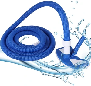4-in-1 Pool Vacuum with Hose for Above Ground Pool | 1-1/4" x 16 ft Vacuum Hoses, Weighted Vacuum Head, Fits 1-1/4" or 1-1/2" Hose, Brush & Skimmer Net Included, Not Include Pole 4-in-1 Pool Vacuum with Hose for Above Ground Pool | 1-1/4" x 16 ft Vacuum Hoses, Weighted Vacuum Head, Fits 1-1/4" or 1-1/2" Hose, Brush & Skimmer Net Included, Not Include Pole