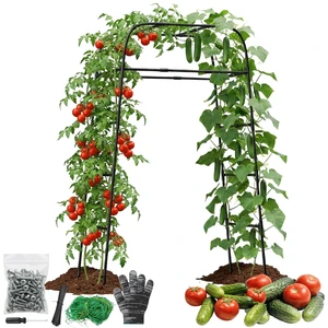 Garden Arch Trellis for Climbing Plants, 83" High Metal Cucumber Trellis & Tomato Cage, Rustproof Steel Tunnel Support for Squash, Pumpkin, Vegetables with Screw Fixation (32.3" L x 39.4" W) Garden Arch Trellis for Climbing Plants, 83" High Metal Cucumber Trellis & Tomato Cage, Rustproof Steel Tunnel Support for Squash, Pumpkin, Vegetables with Screw Fixation (32.3" L x 39.4" W)