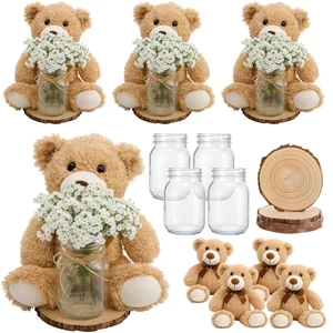 Guiqulai 37Pcs Bear Baby Shower Centerpieces Brown White Mason Jar | Bear Centerpieces, Brown White Mason Jar, Wood Slices Rope, for Baby Shower, Gender Reveal, and Birthday Party Guiqulai 37Pcs Bear Baby Shower Centerpieces Brown White Mason Jar | Bear Centerpieces, Brown White Mason Jar, Wood Slices Rope, for Baby Shower, Gender Reveal, and Birthday Party