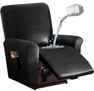 JOKIVTOU 1/2/3 Seats PU Leather Stretch Recliner Cover Sofa Cover with Side Pockets Waterproof Slipcover Recliner Couch Cover Furniture Protector with Elastic Bottom Living Room JOKIVTOU 1/2/3 Seats PU Leather Stretch Recliner Cover Sofa Cover with Side Pockets Waterproof Slipcover Recliner Couch Cover Furniture Protector with Elastic Bottom Living Room