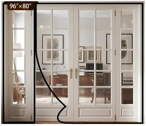 Reversible Side Opening Magnetic Screen Door for Sliding & French Doors,Upgraded PETG Mesh Anti-Tearing, Heavy Duty & Strong Magnetic, Pet and Kid Friendly - Screen Size 98"x82" Reversible Side Opening Magnetic Screen Door for Sliding & French Doors,Upgraded PETG Mesh Anti-Tearing, Heavy Duty & Strong Magnetic, Pet and Kid Friendly - Screen Size 98"x82"