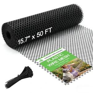 Tilvex 15.7" x50' Plastic Mesh Fence Roll, Heavy Duty Chicken Wire | Upgraded Thick Animal Barrier for Garden, Balcony Railing Safety Net, Poultry Netting with 20 Zip Ties, Black Tilvex 15.7" x50' Plastic Mesh Fence Roll, Heavy Duty Chicken Wire | Upgraded Thick Animal Barrier for Garden, Balcony Railing Safety Net, Poultry Netting with 20 Zip Ties, Black