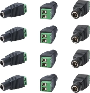 Female DC Power Connectors, 12V DC 5.5mm x 2.1mm to Screw Terminal Jack Adapter for LED Strip, CCTV Security Camera Cable Wire Ends Plug (100) Female DC Power Connectors, 12V DC 5.5mm x 2.1mm to Screw Terminal Jack Adapter for LED Strip, CCTV Security Camera Cable Wire Ends Plug (100)
