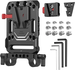 SmallRig Battery Plate with V-Lock Mount with Dual 15mm Rod Clamp Kit for Camera Power Supply - 4958 SmallRig Battery Plate with V-Lock Mount with Dual 15mm Rod Clamp Kit for Camera Power Supply - 4958