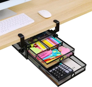 Under Desk & Desktop Drawer Organizer - 2-Tier Metal Slide Out Drawers Organizer, Storage for Home Office Desk (Black) Under Desk & Desktop Drawer Organizer - 2-Tier Metal Slide Out Drawers Organizer, Storage for Home Office Desk (Black)