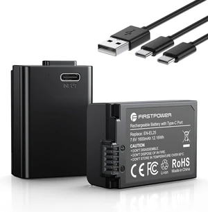 EN-EL25 EN-EL25a Battery, 2-Pack 1600mAh with USB-C Fast Charging, Compatible with ZFC, Z30, Z50 Camera and MH-32 Charger EN-EL25 EN-EL25a Battery, 2-Pack 1600mAh with USB-C Fast Charging, Compatible with ZFC, Z30, Z50 Camera and MH-32 Charger