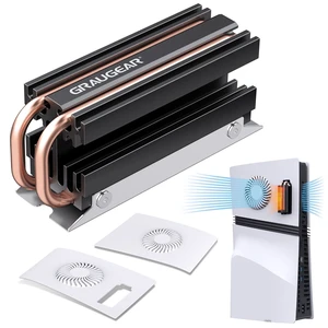 PS5 Pro M.2 SSD Cooling Pack, Ventilation PS5 Pro Cover and Open-Air M.2 SSD Heatsink, Heat Pipe Cooler for PS5 SSD, Pure Copper Heat Pipe, Cross Ventilation Design (PS5 Pro) PS5 Pro M.2 SSD Cooling Pack, Ventilation PS5 Pro Cover and Open-Air M.2 SSD Heatsink, Heat Pipe Cooler for PS5 SSD, Pure Copper Heat Pipe, Cross Ventilation Design (PS5 Pro)