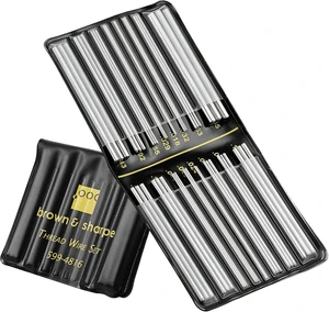 Brown & Sharpe 48-Piece Thread Measuring Wire Set with Portable Holder, 0.5mm to 6mm Range, Stainless Steel Thread Measurement Kit with 16 Different Diameters for All 60° U.S. and Metric Threads Brown & Sharpe 48-Piece Thread Measuring Wire Set with Portable Holder, 0.5mm to 6mm Range, Stainless Steel Thread Measurement Kit with 16 Different Diameters for All 60° U.S. and Metric Threads