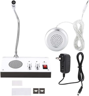 Dual Way Window Intercom System with Mic & Speaker, Automatic Two-Way Counter Intercom for Glass, Drive Thru Communication Speaker for Bank Office Store Hospital Bus Station Security Counter Dual Way Window Intercom System with Mic & Speaker, Automatic Two-Way Counter Intercom for Glass, Drive Thru Communication Speaker for Bank Office Store Hospital Bus Station Security Counter