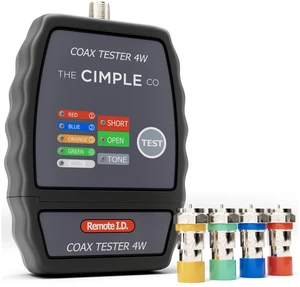 THE CIMPLE CO Coax Cable Tester, Tracer, and Toner - 4-Port Coaxial Cable Mapper and Locator with Color-Coded Remotes - Wire Tracer and Continuity Tester for Up to 4 Locations - 4 Ports, Black THE CIMPLE CO Coax Cable Tester, Tracer, and Toner - 4-Port Coaxial Cable Mapper and Locator with Color-Coded Remotes - Wire Tracer and Continuity Tester for Up to 4 Locations - 4 Ports, Black