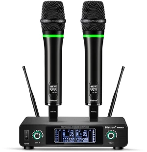 Dual UHF Wireless Microphone System with 2 Rechargeable Handheld Microphone | 1/4''Output, xlr Output, for Home Karaoke, Meeting, Party, Church, DJ, Wedding(UHF 240ft Range)(Receiver with Bluetooth) Dual UHF Wireless Microphone System with 2 Rechargeable Handheld Microphone | 1/4''Output, xlr Output, for Home Karaoke, Meeting, Party, Church, DJ, Wedding(UHF 240ft Range)(Receiver with Bluetooth)