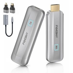 Wireless HDMI Transmitter and Receiver 4K, FIGEBNY Wireless HDMI Extender Sender Kit 2.4G/5G for Streaming Video Audio to Monitor for TV Box/PC/Laptop/HDTV/Projector Camera Portable Silver Wireless HDMI Transmitter and Receiver 4K, FIGEBNY Wireless HDMI Extender Sender Kit 2.4G/5G for Streaming Video Audio to Monitor for TV Box/PC/Laptop/HDTV/Projector Camera Portable Silver