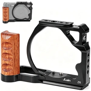 JLWIN ZR Camera Cage with Ergonomic Wooden Handle for Nikon ZR Cinema Camera Full Access Video Rig, Aluminum Alloy Build, Cold Shoe Mount, Arca-Swiss Base, Perfect for Vlogging & Filmmaking JLWIN ZR Camera Cage with Ergonomic Wooden Handle for Nikon ZR Cinema Camera Full Access Video Rig, Aluminum Alloy Build, Cold Shoe Mount, Arca-Swiss Base, Perfect for Vlogging & Filmmaking