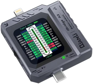 Mobile Phone Tail Plug Detector Tail Plug Comprehensive Analysis Tester Current Voltage Detection High Precision Digital Display Tester Support Lightning Type-C for iPhone Android Phone Mobile Phone Tail Plug Detector Tail Plug Comprehensive Analysis Tester Current Voltage Detection High Precision Digital Display Tester Support Lightning Type-C for iPhone Android Phone
