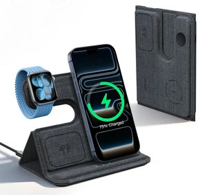 Lamicall 3 in 1 Charging Station for Apple - Foldable Travel Charger Stand | 17mm Ultra-Slim PU Leather Finish, Wireless Charger Pad for MagSafe, Overheat Protection for iPhone, Apple Watch & AirPods Lamicall 3 in 1 Charging Station for Apple - Foldable Travel Charger Stand | 17mm Ultra-Slim PU Leather Finish, Wireless Charger Pad for MagSafe, Overheat Protection for iPhone, Apple Watch & AirPods