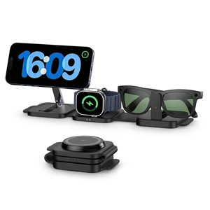 3-in-1 Foldable Charging Station for iPhone, Apple Watch & Meta AI Glasses | MagSafe Phone & AirPods; Ray-Ban Meta Wayfarer, Skyler, Headliner, Blayzer, Scriber, Adventurer, Starfire & Fury; Up to 15W 3-in-1 Foldable Charging Station for iPhone, Apple Watch & Meta AI Glasses | MagSafe Phone & AirPods; Ray-Ban Meta Wayfarer, Skyler, Headliner, Blayzer, Scriber, Adventurer, Starfire & Fury; Up to 15W