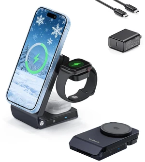 Koolehaoda Qi2.2 25W Fast Wireless Charging Station with TEC Active Cooling | 3 in 1 Foldable Travel Magnetic Charger Stand for iPhone 17-12 Series/ S26 Ultra/Pixel 10/ iWatch/ AirPods (45W Adapter) Koolehaoda Qi2.2 25W Fast Wireless Charging Station with TEC Active Cooling | 3 in 1 Foldable Travel Magnetic Charger Stand for iPhone 17-12 Series/ S26 Ultra/Pixel 10/ iWatch/ AirPods (45W Adapter)