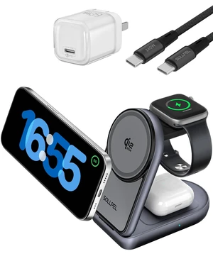 SOLLPEL 25W 3-in-1 Wireless Charging Station, Foldable MagSafe Charger | Qi2.2 Magnetic,Fast Phone and Watch Charger for iPhone 18/17,Wireless Charger for Apple Watch,AirPods,+60W Adapter&240W Cable SOLLPEL 25W 3-in-1 Wireless Charging Station, Foldable MagSafe Charger | Qi2.2 Magnetic,Fast Phone and Watch Charger for iPhone 18/17,Wireless Charger for Apple Watch,AirPods,+60W Adapter&240W Cable