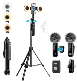 yAyusi Magnetic Vlogging Kit for iPhone/Android, 71" Auto Face Tracking Tripod for iPhone with Light, Magnetic Microphone/Remote Control, Content Creator Essentials Starter Kit for TikTok and YouTube yAyusi Magnetic Vlogging Kit for iPhone/Android, 71" Auto Face Tracking Tripod for iPhone with Light, Magnetic Microphone/Remote Control, Content Creator Essentials Starter Kit for TikTok and YouTube