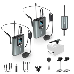 Wireless Microphone System for PA Speaker, Camera, Recording, Teaching | Headset/Stand/Lavalier MicRechargeable Bodypack Transmitter Receiver for Vlogging or Speech Wireless Microphone System for PA Speaker, Camera, Recording, Teaching | Headset/Stand/Lavalier MicRechargeable Bodypack Transmitter Receiver for Vlogging or Speech