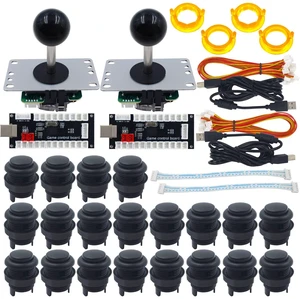 SJ@JX 2 Player Arcade Game DIY Kit Arcade Matt Frosted Black Button Twins USB Encoder Zero Delay 4&8 Way Arcade Fighting Joystick Controller for PC MAME Respberry Pi Retropie SJ@JX 2 Player Arcade Game DIY Kit Arcade Matt Frosted Black Button Twins USB Encoder Zero Delay 4&8 Way Arcade Fighting Joystick Controller for PC MAME Respberry Pi Retropie