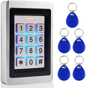 Toncont Door Access Control System, Stand Alone Password Door Keypad + 5PCS ID Keyfobs, Support 2000 Users, Wiegand 26, for Swing Slide Gate Opener Gate Operator and Access Control Security System Toncont Door Access Control System, Stand Alone Password Door Keypad + 5PCS ID Keyfobs, Support 2000 Users, Wiegand 26, for Swing Slide Gate Opener Gate Operator and Access Control Security System