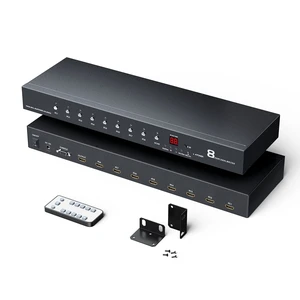 4K 60Hz HDMI Switch 8 Port with5ft HDMI Cable, Yinker 4K HDMI Switch 8 in 1 Out with IR Remote + Rack Mount Ears + RS232, Supports HDCP2.2 Auto Scan 4K 60Hz HDMI Switch 8 Port with5ft HDMI Cable, Yinker 4K HDMI Switch 8 in 1 Out with IR Remote + Rack Mount Ears + RS232, Supports HDCP2.2 Auto Scan