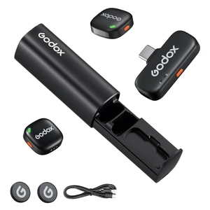 Godox C01 Kit2 Wireless Lavalier Microphone System | 48kHz 24-bit audio, fast charge, with charging,7g ultralight, 54hr battery, low latency,noise reduction, 200m range, Godox C01 Kit2 Wireless Lavalier Microphone System | 48kHz 24-bit audio, fast charge, with charging,7g ultralight, 54hr battery, low latency,noise reduction, 200m range,