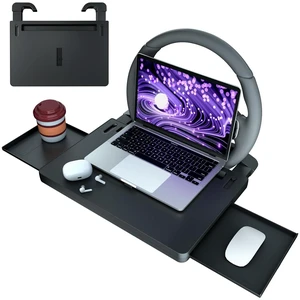 Cxprctpu Extendable Steering Wheel Tray, Adjustable Car Laptop Desk Table | ABS, 22 lb capacity, 15-26 in extendable tray, 360° buckle, tablet slot, fold-flat storage, for parked work and dining Cxprctpu Extendable Steering Wheel Tray, Adjustable Car Laptop Desk Table | ABS, 22 lb capacity, 15-26 in extendable tray, 360° buckle, tablet slot, fold-flat storage, for parked work and dining