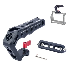 Mechrig Top Handle with Slider & NATO Rail for Camera Cage - Lightweight Aluminum Grip with 1/4", 3/8" Threads, Cold Shoe Mount, and Arri Locating Pin for DSLR Cameras (62024) Mechrig Top Handle with Slider & NATO Rail for Camera Cage - Lightweight Aluminum Grip with 1/4", 3/8" Threads, Cold Shoe Mount, and Arri Locating Pin for DSLR Cameras (62024)