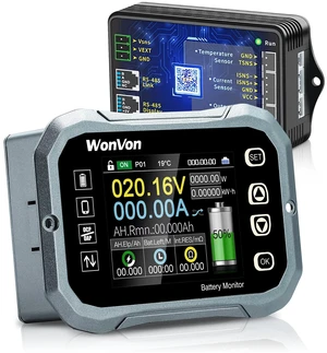 WonVon Battery Monitor with Shunt 400A 0V-120V Battery Monitor for RV Motorcycle Golf Cart Solar Panel with Screen,Capacity Percentage Time Power Voltmeter Display,Support High/Low Voltage WonVon Battery Monitor with Shunt 400A 0V-120V Battery Monitor for RV Motorcycle Golf Cart Solar Panel with Screen,Capacity Percentage Time Power Voltmeter Display,Support High/Low Voltage
